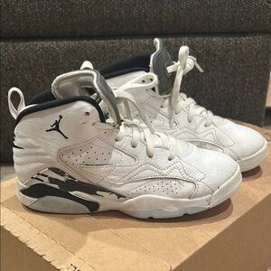 Jordan White and Black Leather Sneakers